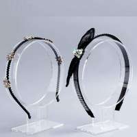 Transparent Acrylic Headband Holder Hair Band Headgear Display Standard Stand Holder