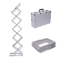 Brochure Holder Display Magazine Stand Folding Leaflet Holder Retractable Literature Stand