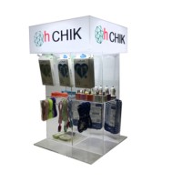 Factory custom rotating led floor pmma plexiglass acrylic phone usb cable charger display phone accessories display rack shelves