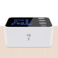 Multi-function 4 USB Fast Charger USB C Type C LED Display Charger Station