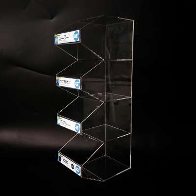 4 tier shelf pmma plexiglass usb cable charger counter display stand for phone accessories acrylic cell phone charger display