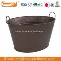 Bronze Oval Metal Ice Bucket